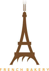 Eiffel tower with bread and spike design template vector