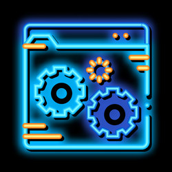 fixing file coding system neon glow icon vector image