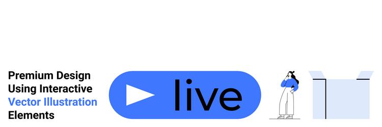 interactive live stream concept with play button vector image