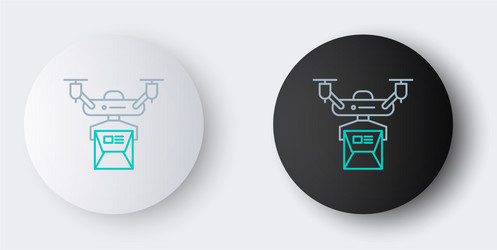 Line drone delivery concept icon isolated on grey vector