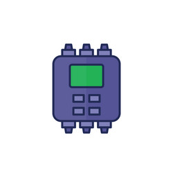plc icon programmable logic controller outlined vector image