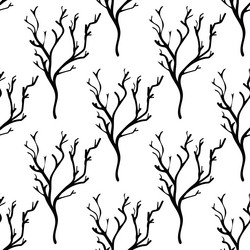 Seamless pattern with of a black tree vector