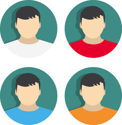 set of flat icons with users vector image