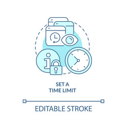 set time limit turquoise concept icon vector