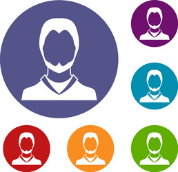 user icons set vector image