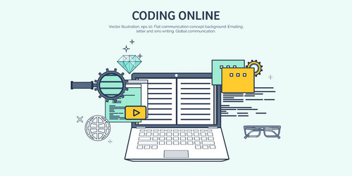 flat background coding vector image