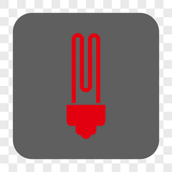 fluorescent bulb rounded square button vector image