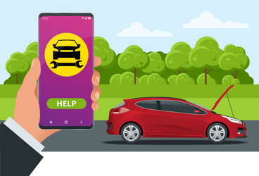 Online roadside assistance automobile repair vector