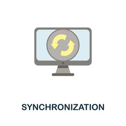 synchronization icon flat sign element from data vector image