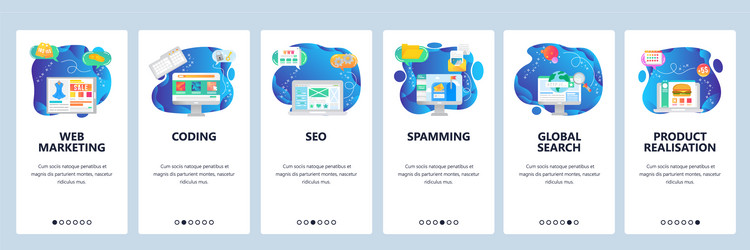 website and mobile app onboarding screens vector