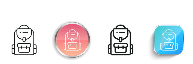 backpack icon thin linear regular and button vector image