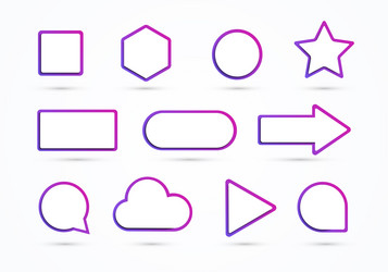 different shape set with colorful frame vector image