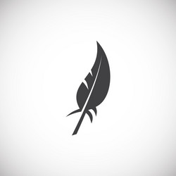 feather icon on background for graphic and web vector image