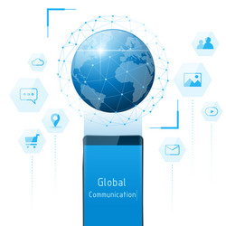 global communication and connection concept vector image