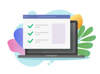 Online Form with Checklists vector image
