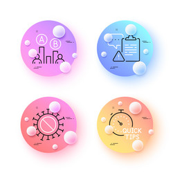 quick tips ab testing and clipboard minimal line vector image