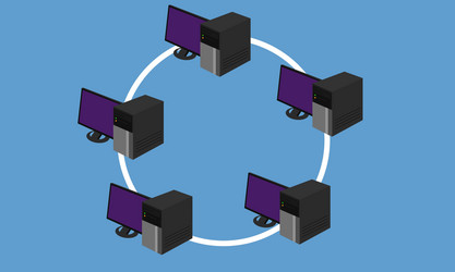ring network topology lan design networking vector image