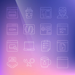 set line browser window software page with 404 vector image