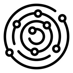 solar system model with planets orbiting around vector image