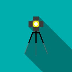 Studio lighting icon in flat style vector