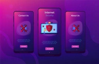 antivirus software app interface template vector