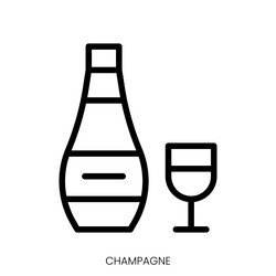 Champagne icon line art style design isolated vector