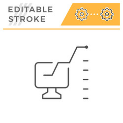 computer analytics editable stroke line icon vector