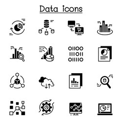 Data graph diagram chart icon set graphic design vector