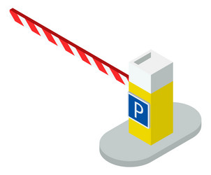 Parking lot control gate isometric car barrier vector