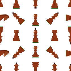 seamless simple pattern with chess wooden figures vector image