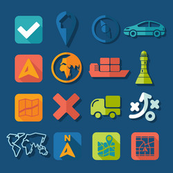 set of navigation icons vector image