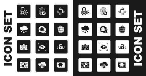 set processor with microcircuits cpu system bug vector image