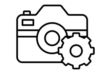 setting camera icon related to multimedia vector