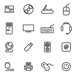 thin line icons - computer vector image