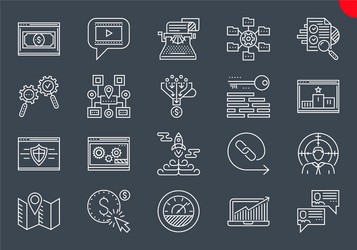 thin line icons set search engine optimization vector image