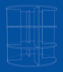 empty showcase outline rendering 3d vector image