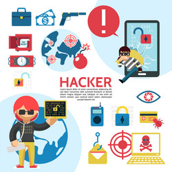 flat hacking template vector image