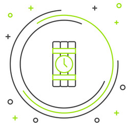 line detonate dynamite bomb stick and timer clock vector image