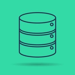 linear icon - internet server disk vector image