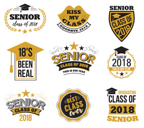 Senior Graduation Text Set Vector Image
