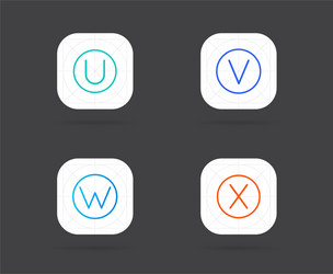 set app icon template with guidelines fresh colour vector image