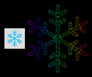 spectral gradient polygonal network snowflake icon vector image