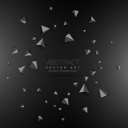 dark background with 3d triangle shapes graphic vector image