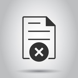 document error icon in flat style broken report vector image