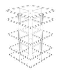 empty showcase outline rendering 3d vector image