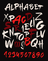 Hand drawn alphabet in retro style abc for your vector