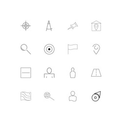 maps and navigation linear thin icons set vector image