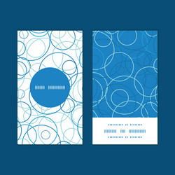 Abstract blue circles vertical round frame pattern vector