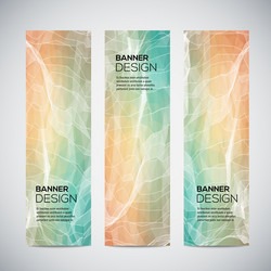 banners with abstract colorful geometric lined vector