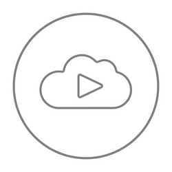 cloud with play button line icon vector image